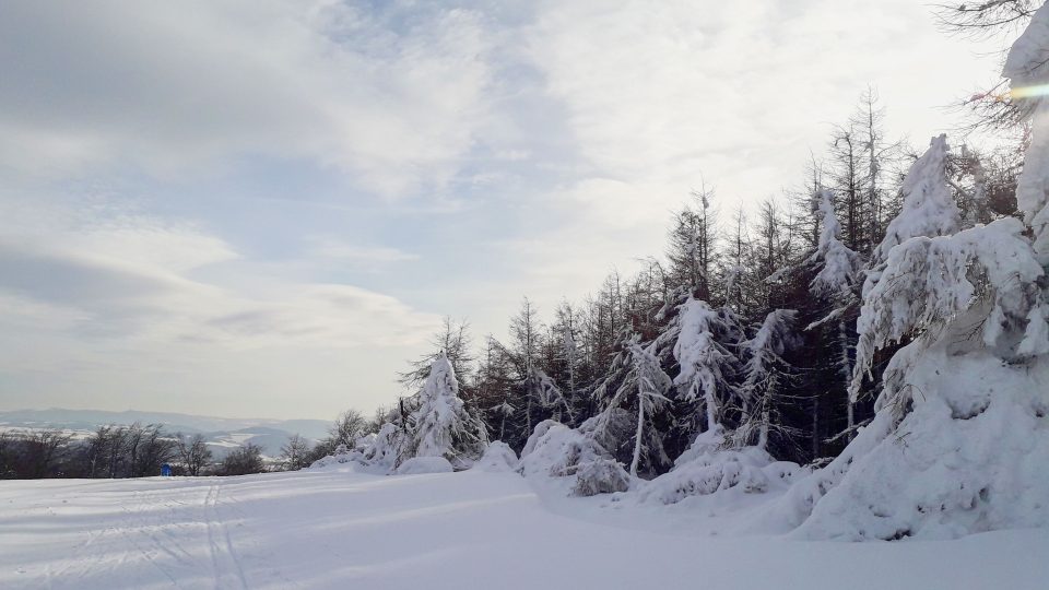 Adolfov v Krušných horách nabízí desítky kilometrů upravených běžeckých tras | foto: Eva Bucharová, Český rozhlas, Český rozhlas Adolfov v Krušných horách nabízí desítky kilometrů upravených běžeckých tras