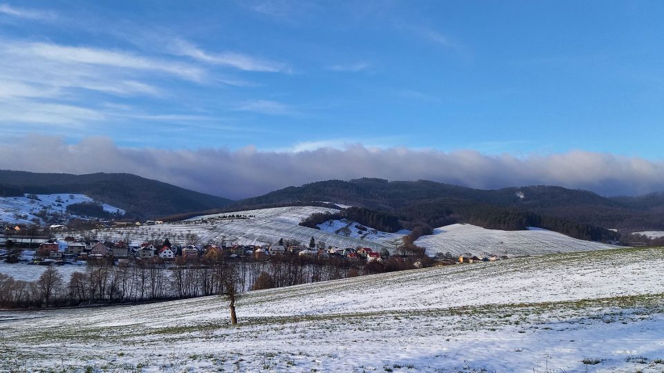 Slopné a Vizovické vrchy z vyhlídky U Šípečku