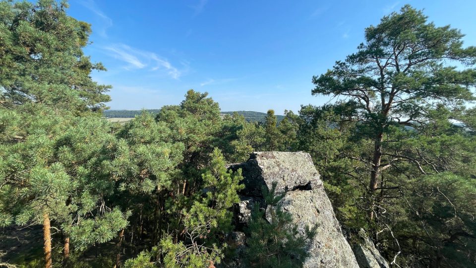 Vrchol Kamýcké skály je v nadmořské výšce zhruba 500 metrů