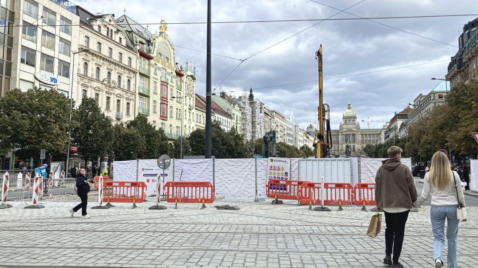 Tramvaje, Václavské náměstí, stavba nové trati (ilustrační foto)