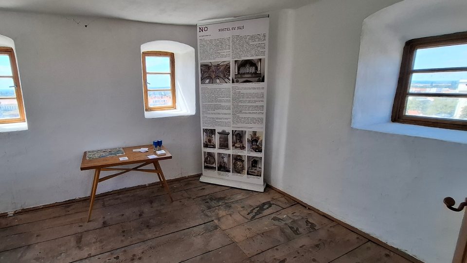 Místnost pověžného se nachází ve výšce 55 metrů | foto: Markéta Vejvodová, Český rozhlas Místnost pověžného se nachází ve výšce 55 metrů