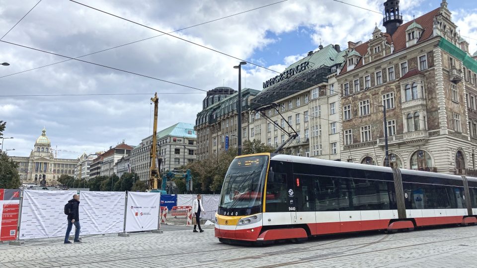 Tramvaje, Václavské náměstí, stavba nové trati (ilustrační foto)