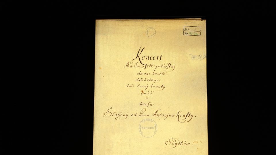 Koncert C dur od Antonína Krafta je dnes známý jako Seydlův koncert | foto: Barbora Kvapilová, Český rozhlas Koncert C dur od Antonína Krafta je dnes známý jako Seydlův koncert