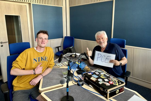 David Semerák a Petr Voldán ve studiu Českého rozhlasu Hradec Králové | foto: Jaroslav Pokorný,  Český rozhlas